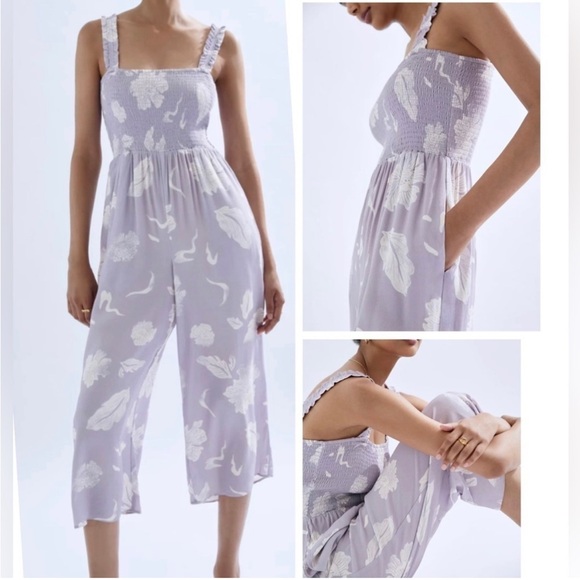 Wilfred Lavender Wide Leg Smocked Chianti Jumpsuit - Picture 2 of 12